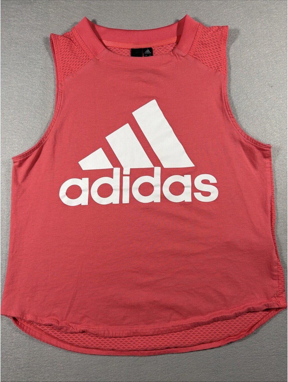 Adidas Women's Sport ID Mesh Logo Tank Top Prism Pink Size XS 0132